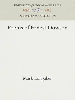 cover image of Poems of Ernest Dowson
